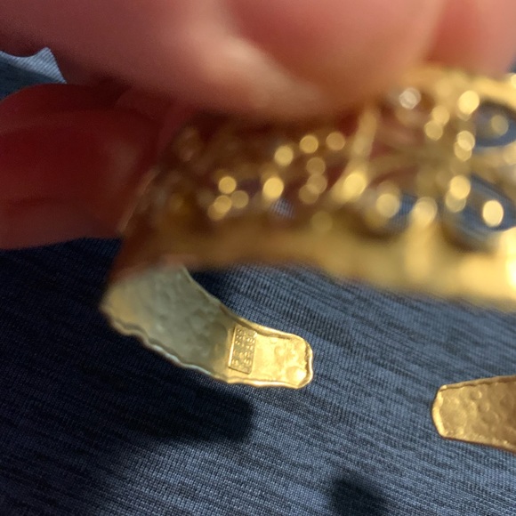 Stellar 14k solid gold filigree cuff bracelet - Picture 6 of 6